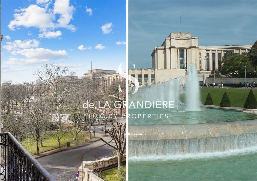 Real estate Paris. Paris 16th - Trocadero Gardens   - 4-room apartment with long balcony 